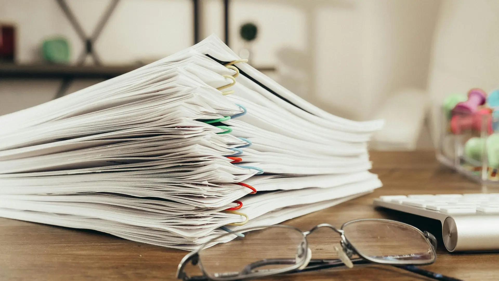 A Close-Up Shot of Paper Clipped Documents